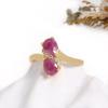 Кольцо с натуральным рубином, желтое золото 18 карат, серебро 925 пробы, легкая роскошная бижутерия для женщин и девочек, подарок на день рождения