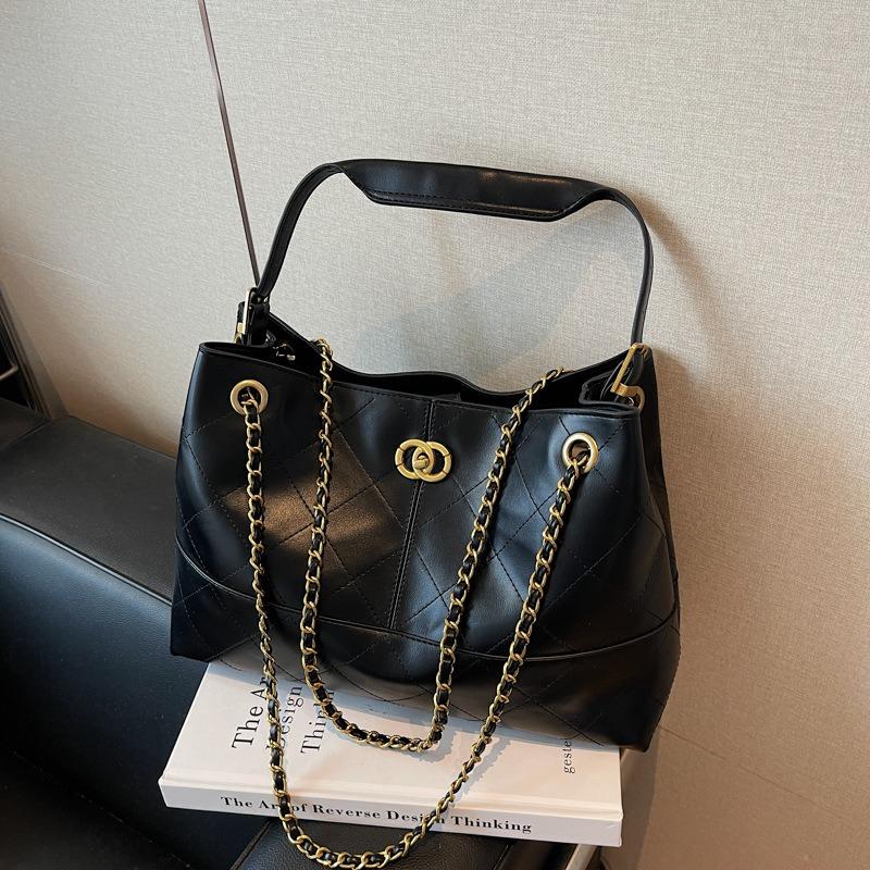 New Suede and Cowhide Shopping Bag Chain Bag Retro Stray Tote Bag Large Capacity Shoulder Messenger Bag