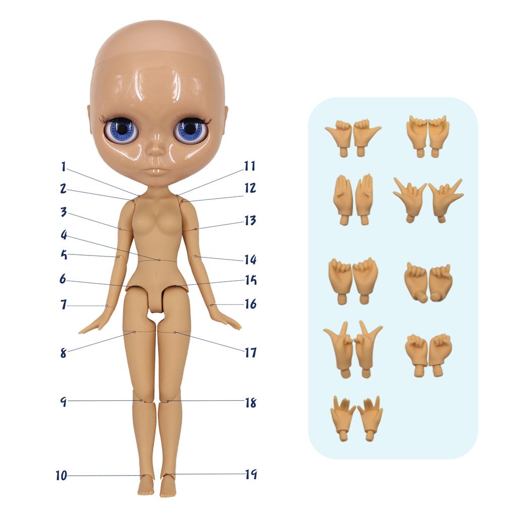 Кукла DBS Blyth Кукла с лысой головой, тело с большим грудным суставом, скальп свободный, скальп не собран