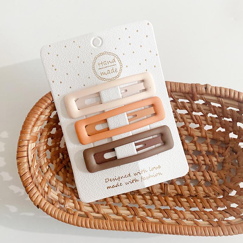 3 шт., матовые заколки для девочек, овальные, треугольные и квадратные заколки для волос со звездами для детей, заколки для волос, заколки для волос Click Clack