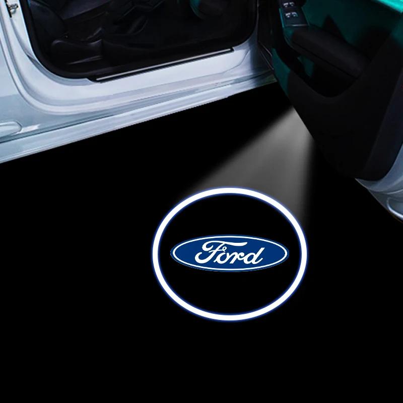 Car Door Emblem Light Welcome Lamp Wireless Laser Projector Auto Decoration LED for Ford Mustang Fiesta Ghia Focus 2 3 4 Mondeo