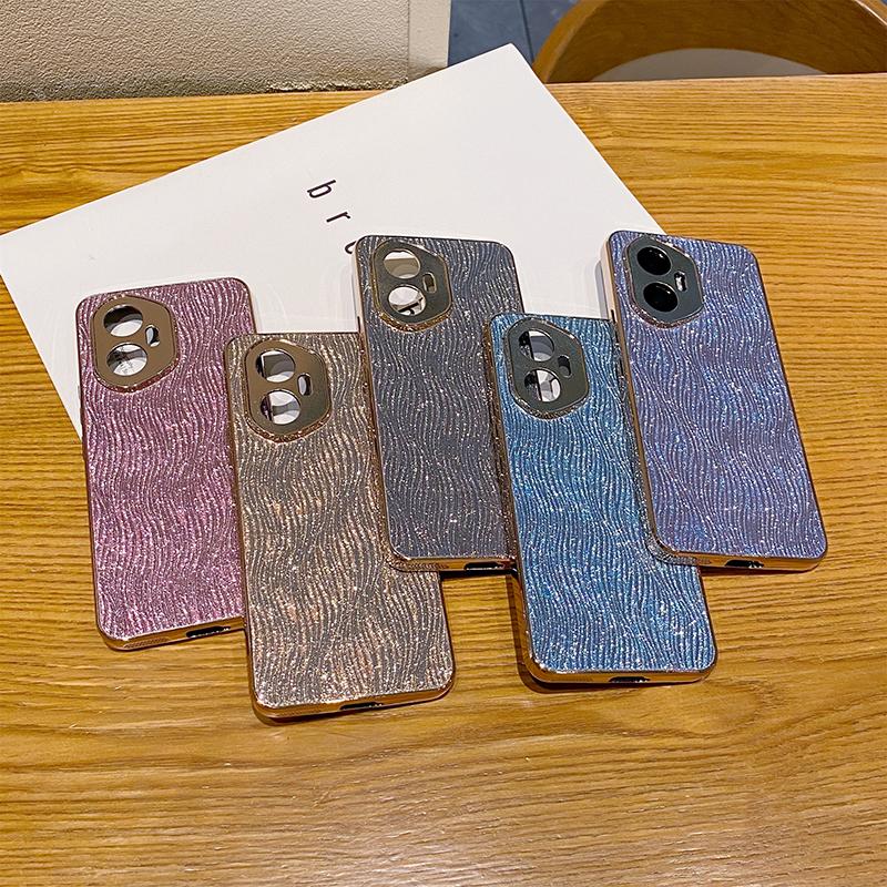 Роскошный градиентный чехол с блестками и гальваническим покрытием для Honor 300 / Для Honor 100 Pro 200 300 Ultra Стразы Мягкий бампер Твердая задняя крышка из ПК