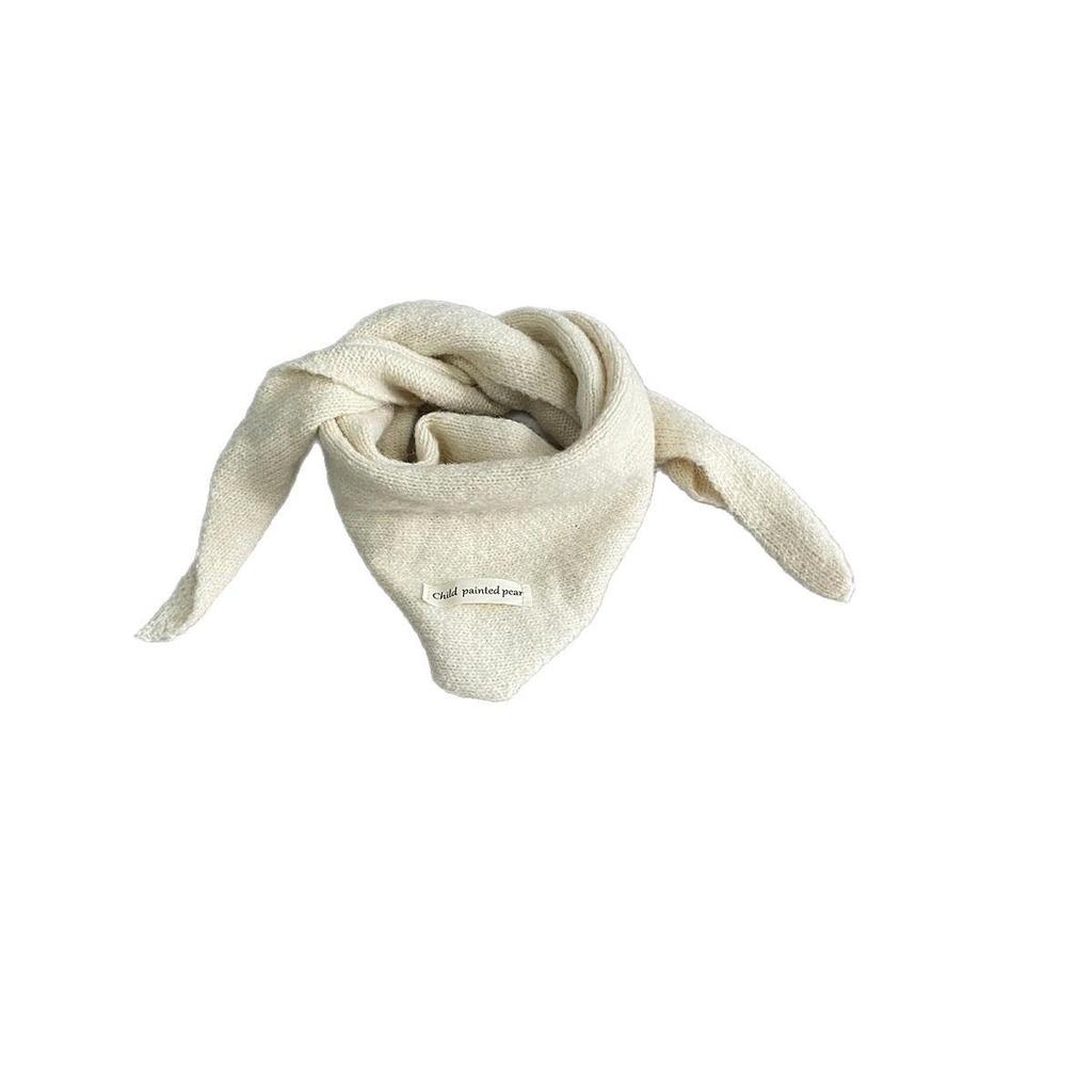 Унисекс Вязаный Шерстяной Шарф для Детей - Теплый, Ветрозащитный, Дизайн в виде Перекрещенного Треугольника для Осени и Зимы