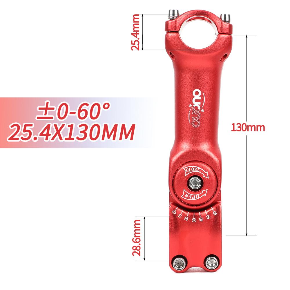 Adjustable MTB Stem 0-60 Degree Adjust Stem 25.4/31.8mm Bike Handlebar Riser 90-130mm Colorful Stemming Bicycle Pieces