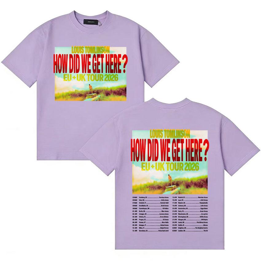 2026 Rapper Louis Tomlinson How Die We Get Here Gothic Comfort Tops Summer Y2K TShirt Oversized Vintage Crewneck Loose Tee Shirt