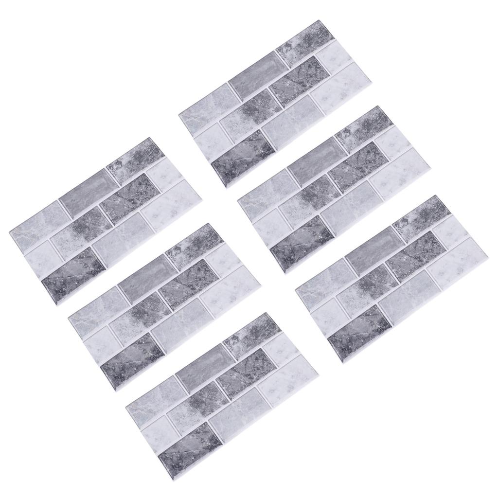 6 листов самоклеящейся водонепроницаемой антимасляной плитки для кухонного фартука