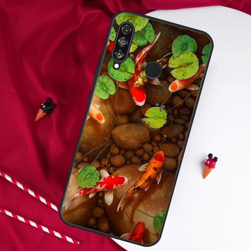 Картина с рыбой Кои для Huawei Nova Y61 Y91 Y73 Y72 Y90 Y70 Y60 12s 12i 11i 8i 9 10 SE P60 P30 Pro P40 Lite Чехол