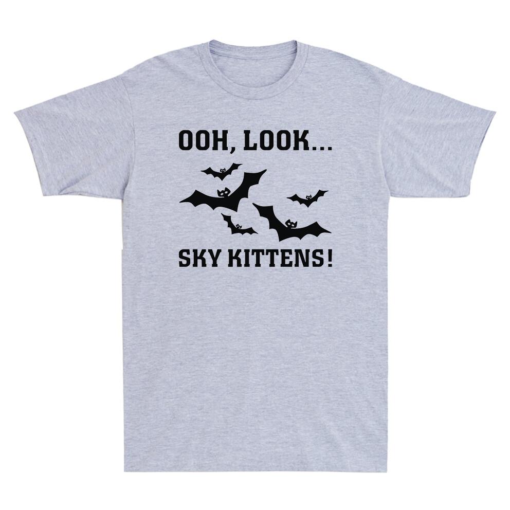 Ooh Look Sky Kittens Funny Bats Lover Cute Novelty Unisexs Short Sleeve Tshirt