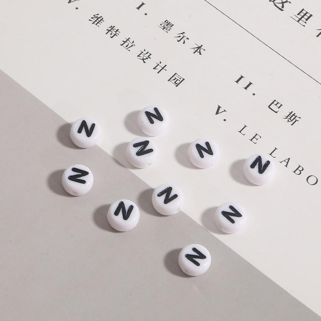 100 шт. бусины с буквами, круглые бусины с буквами алфавита, акриловые бусины, сделай сам, изготовление ювелирных изделий, браслет, ожерелье, аксессуары