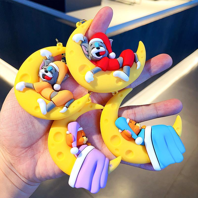 Очаровательный мультяшный брелок с кошкой и мышью, восхитительная 3D подвеска для сумки в подарок