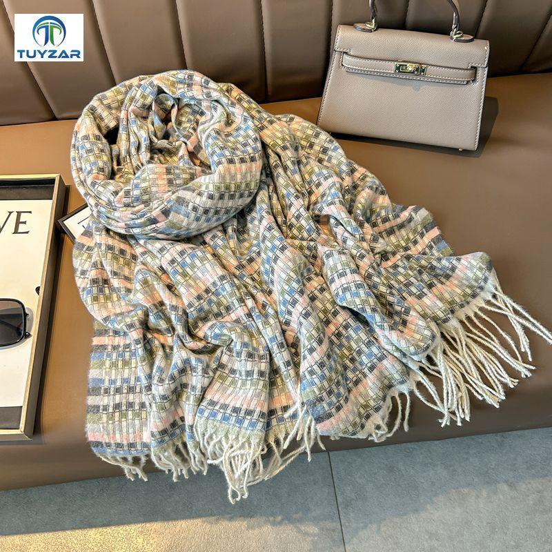 2024 Autumn And Winter New Extended Cashmere Scarf Versatile Women'S Warm Neck Protection Scarf Double Sided Scarf Shawl
