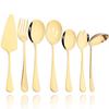 JANKNG Service Gold Dinnerware Stainless Steel Cutlery Set Soup Spoon Flatware Salad Fork Cake Shovel Set Kitchen Tableware Set