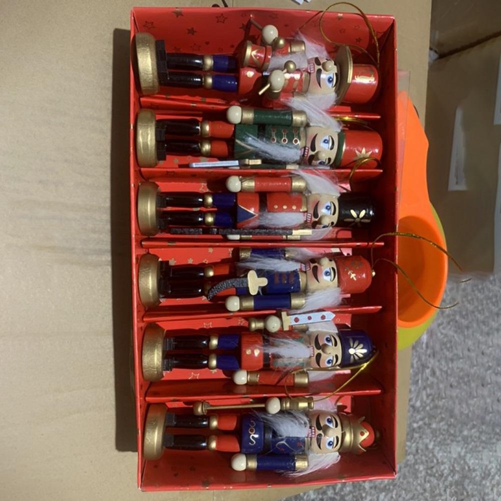 6 шт. Рождественский Щелкунчик Украшение Деревянные Щелкунчики Подвесной Декор для Подарка