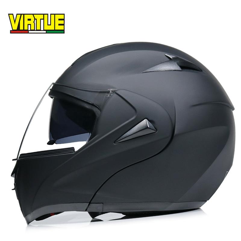 VIRTUE Motorsport Electric Non Motorcycle Helmet Men's Half Helmet Double Lens Full Helmet Running Helmet Carbon Fiber Pattern Road
