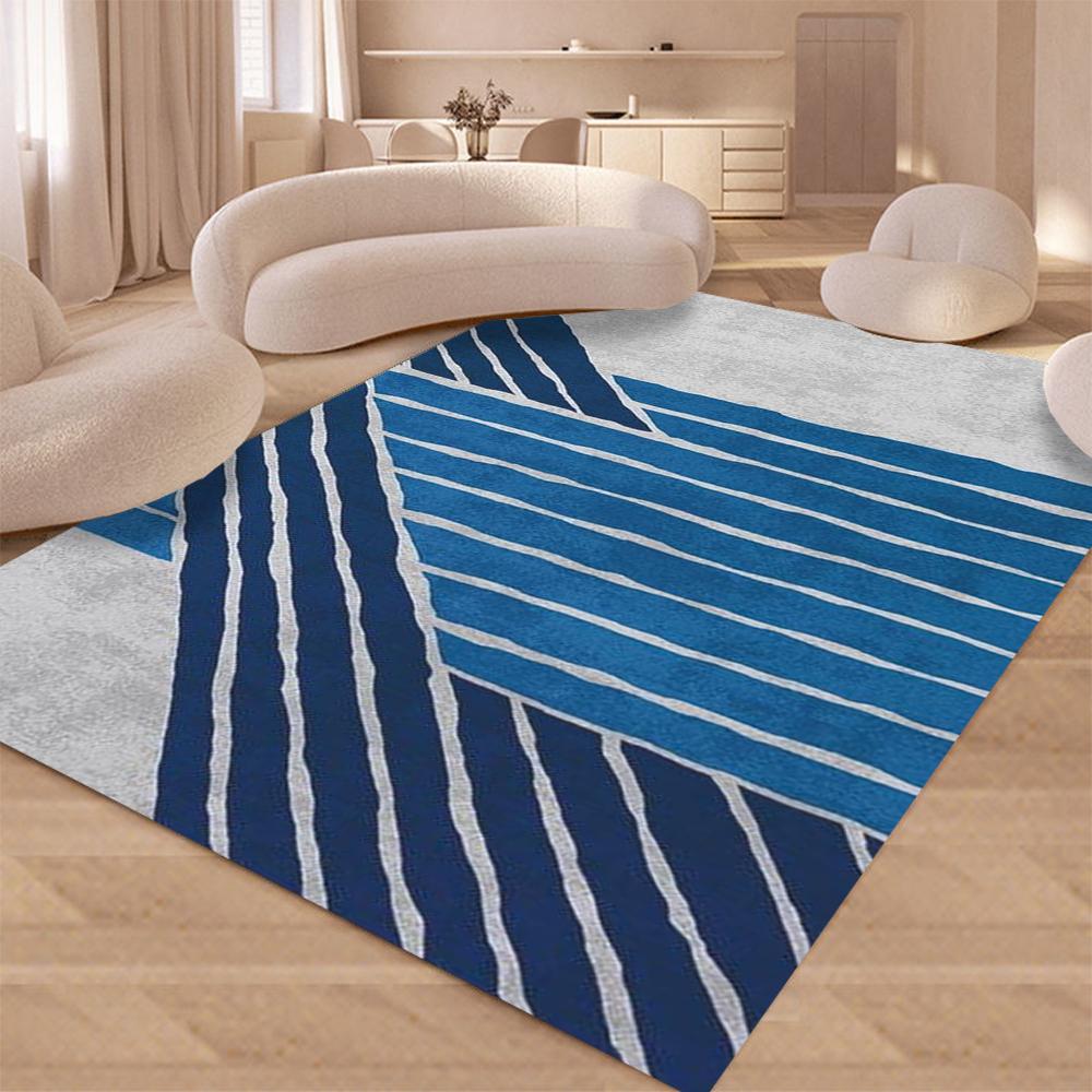 Modern Abstract Design Area Rug Non Shedding Soft Carpet for Living Room Bedroom Kitchen Doormat NonSlip Flannel Floor Mat