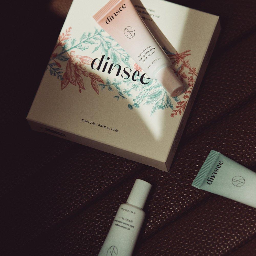 dinsee Солнцезащитный крем премиум-класса Vegan Discovery 15 мл X3EA Set (SPF50 + PA ++++)