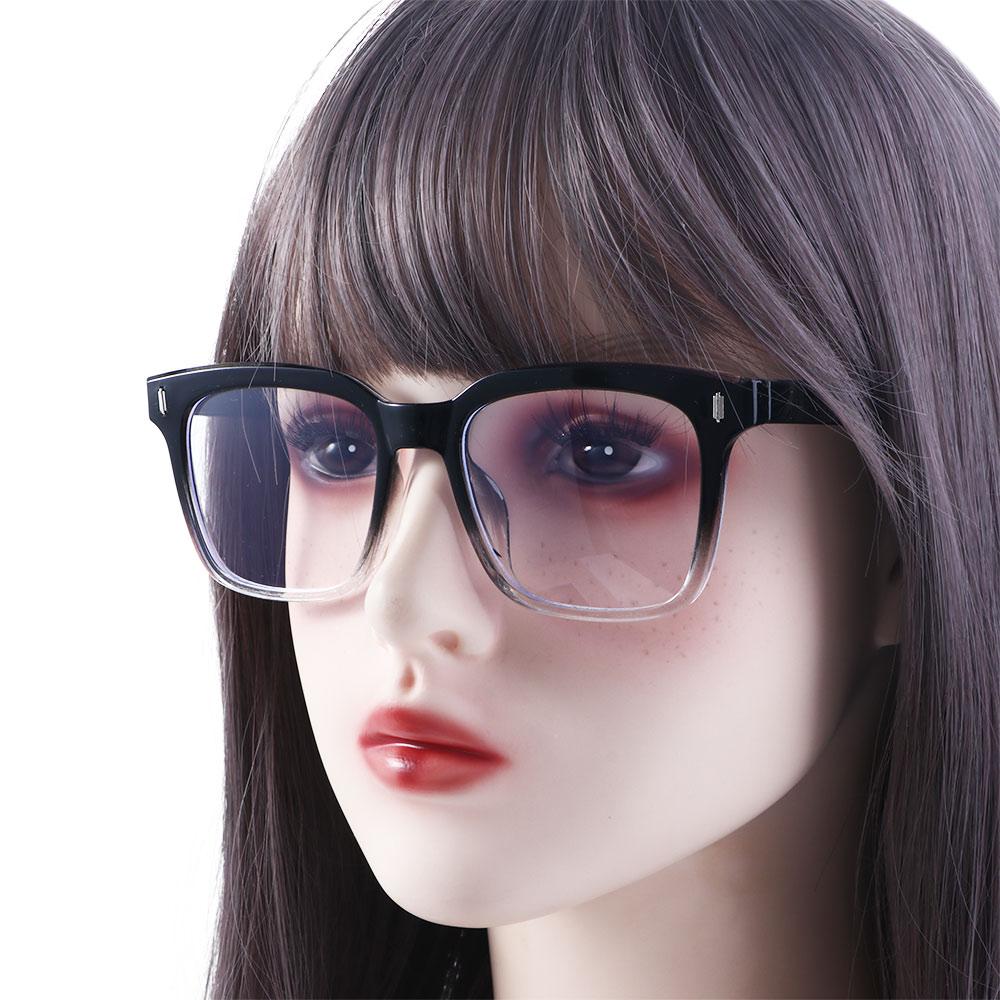 Gradient Black Square Black Frame Eyeglasses Korean Computer Eyewear Fake Glasses Women Eyeglasses