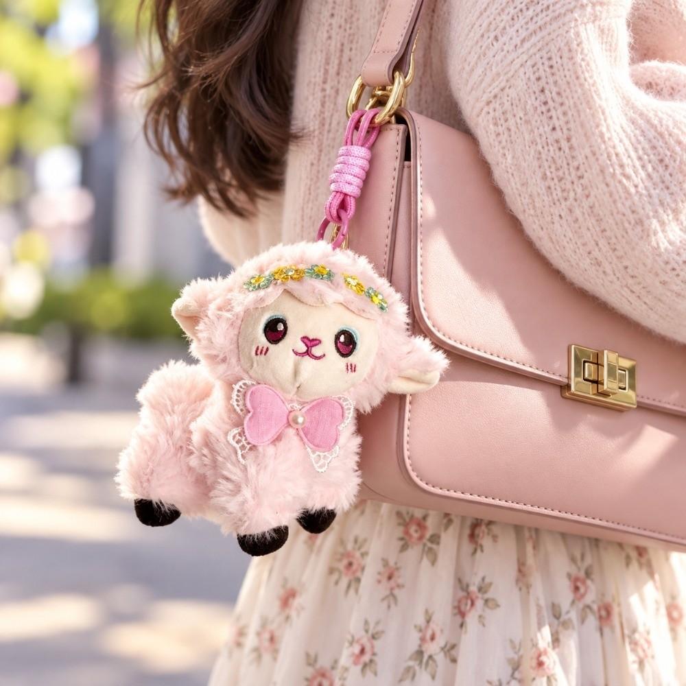 Soft Plush Lamb Keychain Cartoon Sheep Bag Pendant Fluffy Lamb Backpack Decoration  Lamb New Year