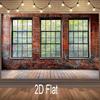 2D plane 1 piece with a retro brick wall and window theme suitable for birthday parties
