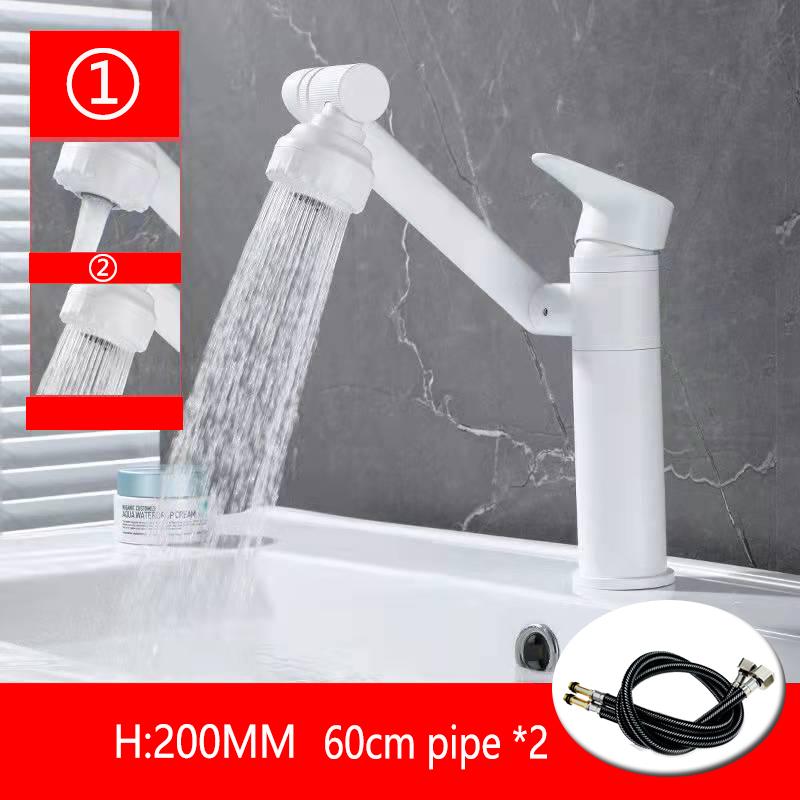Поворотный на 1080° смеситель для раковины в ванной комнате, смеситель для раковины, монтируемый на палубе, защищенный от брызг, водопроводный кран, аэраторы для душевой насадки, смеситель, ТРУБА x 2