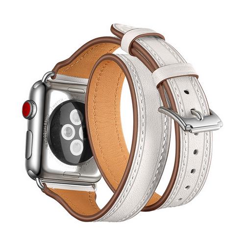 Двойной тур для Apple Watch, ремешок 40 мм, 44 мм, 38 мм, 42 мм, итальянский ремешок для часов из натуральной кожи, ремень-браслет iWatch serie 3, 4, 5, se 6, ремешок