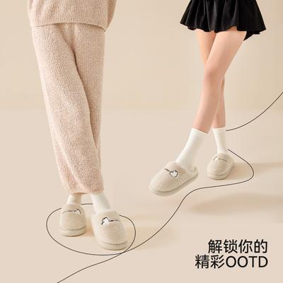 Хлопковые тапочки женские зимние домашние теплые плюшевые тапочки антибактериальные бытовые мужские осенне-зимние