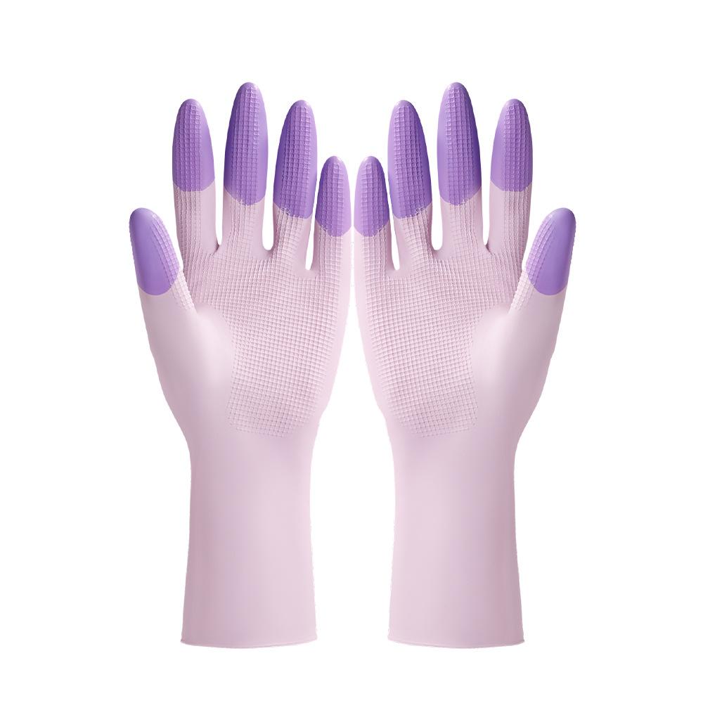Silicone Dishwashing Cleaning Gloves Kitchen Supplies Anti Slip Convenient Long Dishwashing Gloves Reusable Durable Household