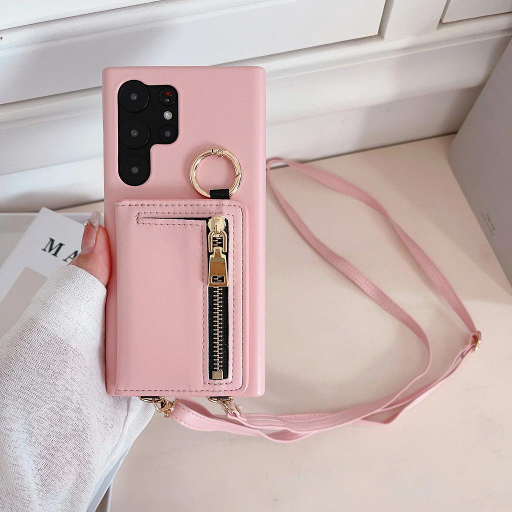 Кожаный кошелек через плечо с держателем для карт, чехол для телефона для Samsung Galaxy S23 FE S25 S24 S22 Ultra Plus A53 A54, противоударный чехол