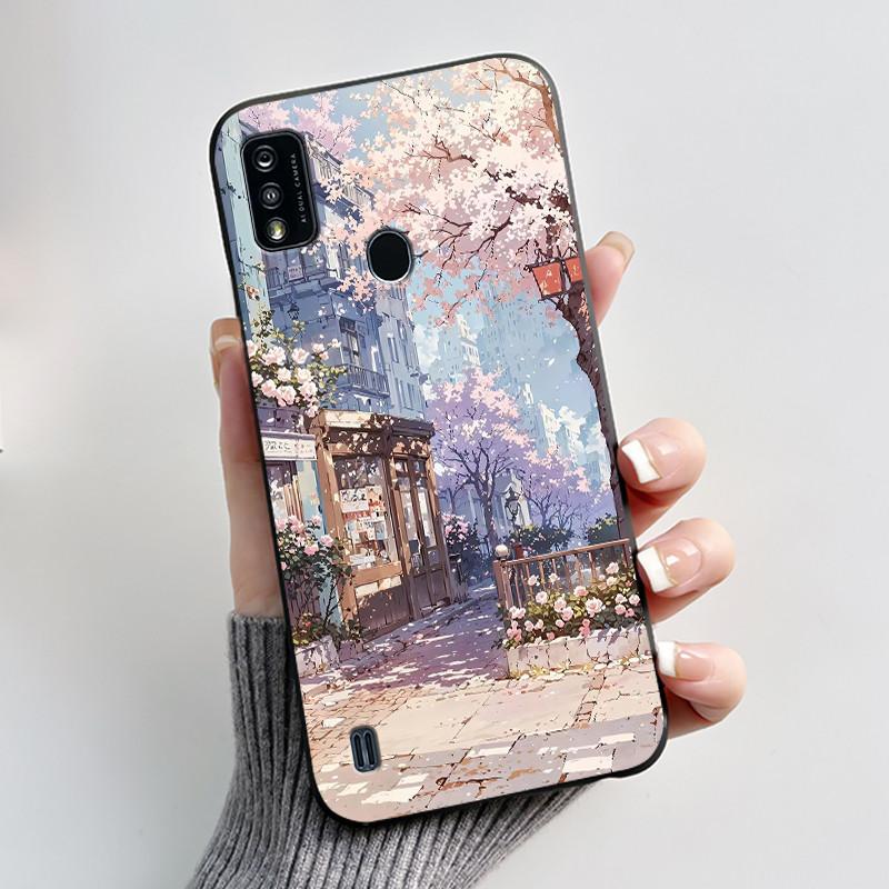 Phone Case For ZTE Blade A51/A7P Jelly Soft Black Cover New Stylish Pattern Dreamy Moon Sea ZTE Blade A51/A7P Casing