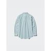 Uniqlo Рубашка BroAdcloth с длинным рукавом и воротником-стойкой в полоску A