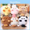 Capybara Panda Plush Keychain Animal Pendant Soft Stuffed Doll Kids Gift Toy