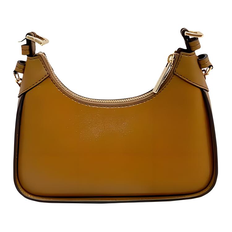 Michael Kors Wilma Minimalist Solid Color Logo Chain Zip Closure Leather Shoulder Bag Women shoulder bag Olive-Brown 35H3G3WC5L-LUGGAGE
