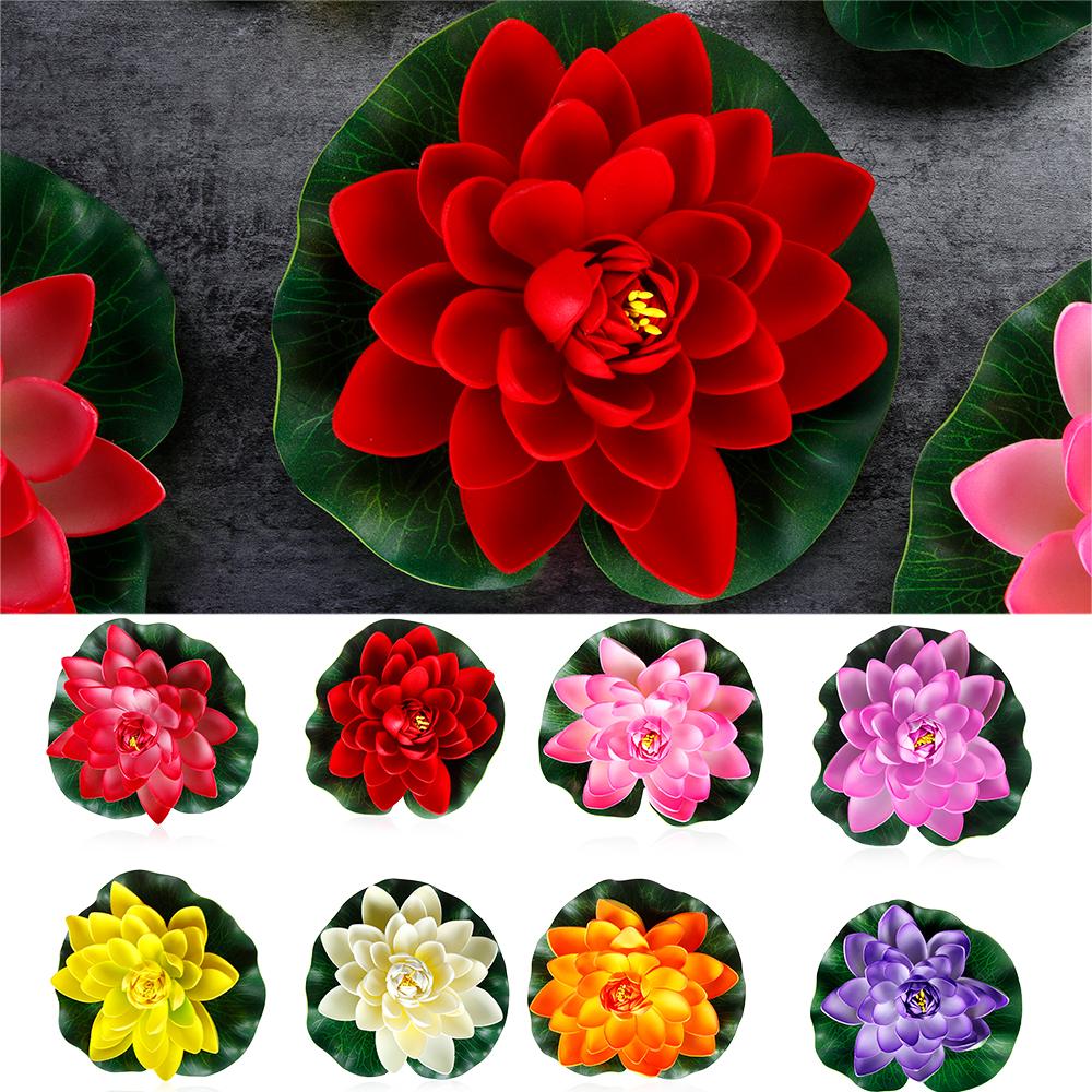 Home Decoration Green Leaves Floral Foam Simulation Fake Plants Artificial Lotus Flower Water Lily