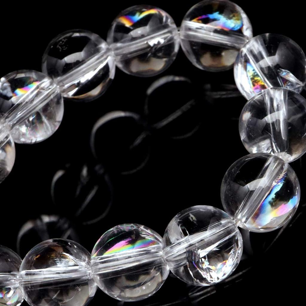 Кристальный браслет Ирис Кварц Натуральный Радужный 8мм Радужный Натуральный Камень Камень Силы Внутренний Диаметр 21см [ЗОЛОТОЙ КАМЕНЬ] Прибл.