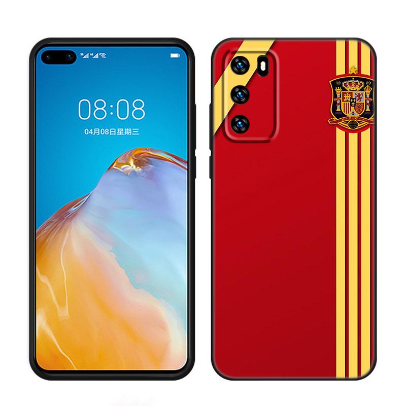 Испания Национальные Флаги Черный Чехол для Телефона Для Huawei P10 P20 P30 P40 Lite P50 P60 Art P50E P Smart Z 2018 2020 2021 Pro 2019