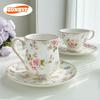 Керамические кружки в европейском стиле с цветочным рисунком, винтажные кружки для молока с золотой каймой, кофейные чашки в стиле легкой роскоши, кружка для завтрака, кухонная посуда для напитков
