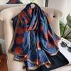 New 90*180CM Fashion Luxury Lady Print Design Shawl Soft Satin Silk Scarf Shawl Versatile Women Long Silk Scarves