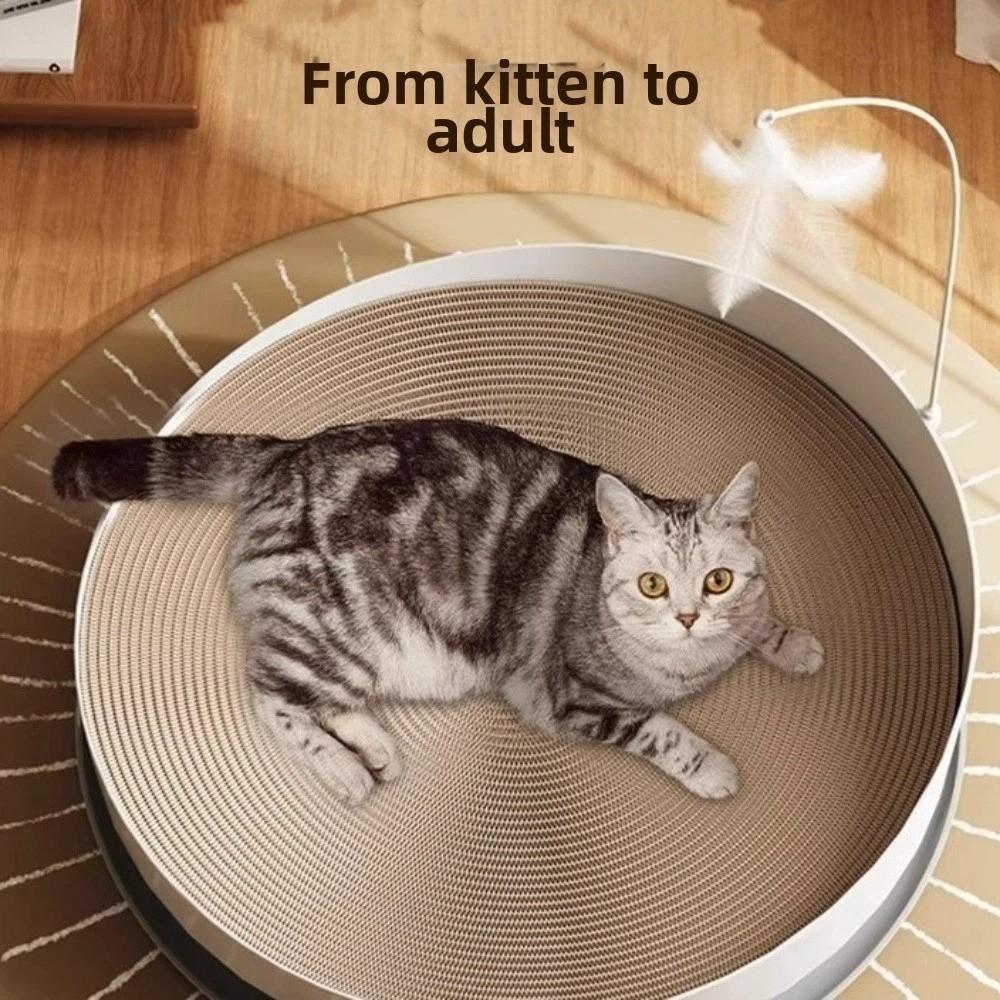 Wear Resistant Cat Scratch Board Round Cat Turntable Toy Teasing Cat Stick  Indoor Play