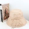 Foldable Japanese summer women's beads short along bucket hat versatile go out sun hat trendy
