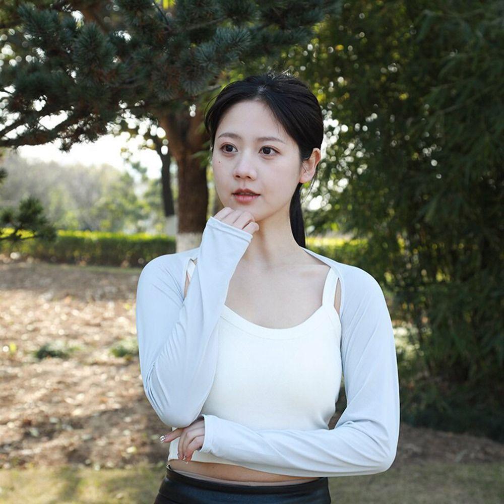 Sun Protection Ice Arm Sleeves Air-conditioned Shirt Open Cover Arm Cover Raglan Sleeve Summer