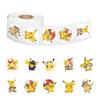 500 Stickers/roll Pikachu Cartoon Roll Stickers Kindergarten Reward Children's Stickers Creative Hand Tent Tape