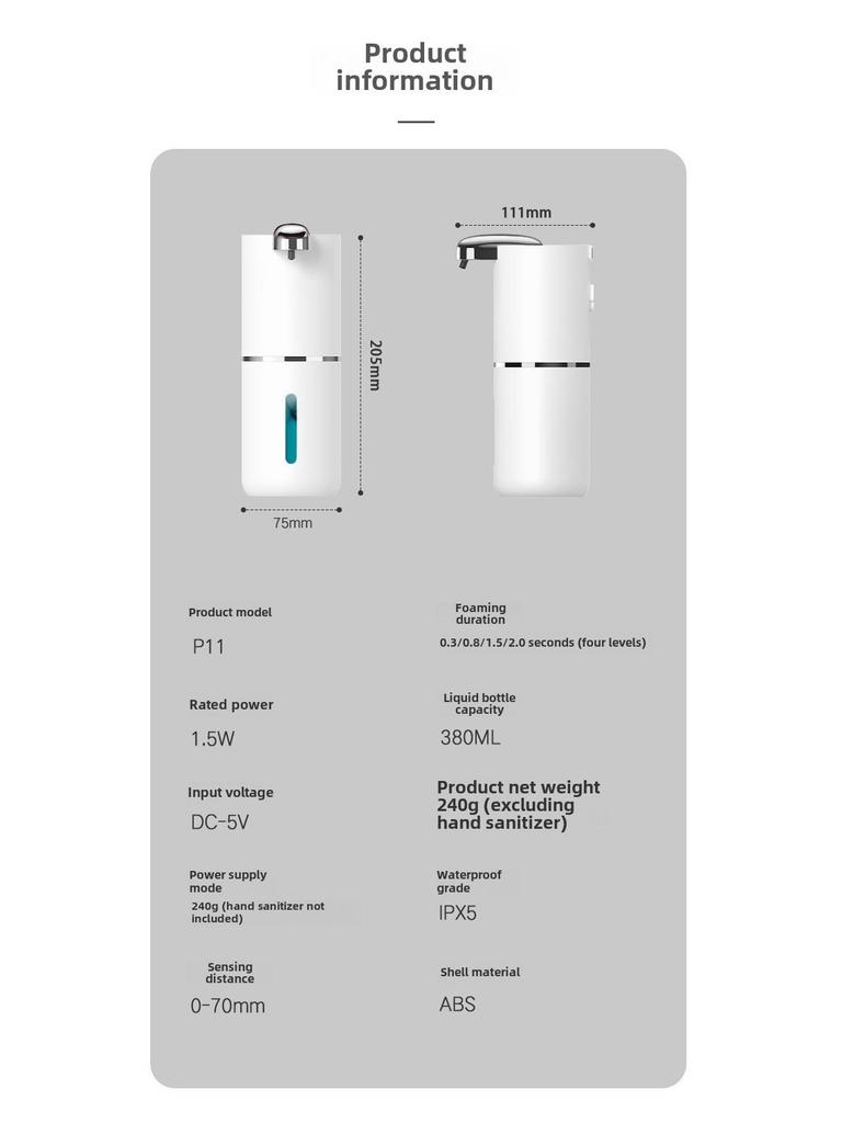 2024 P12 Automatic Induction Foam Soap Dispenser for Mobile Phones