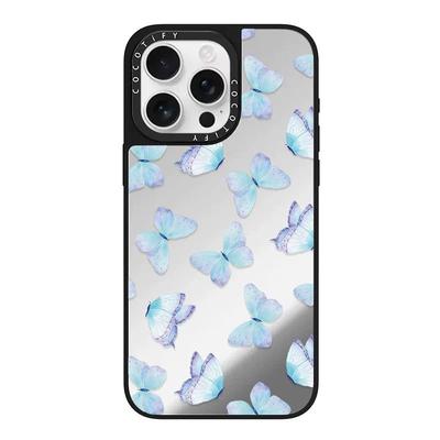 Фиолетово-синяя бабочка для iPhone 16 ProMax Зеркальный чехол для телефона для Apple 15 Plus Новый 14 Противоударный 13
