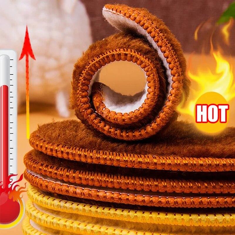 Winter Alpaca Wool Insoles Soft Plush Warm Thicken Foot Thermal Shoe Insole for Women Men Breathable Snow Boots Shoes Heat Pads