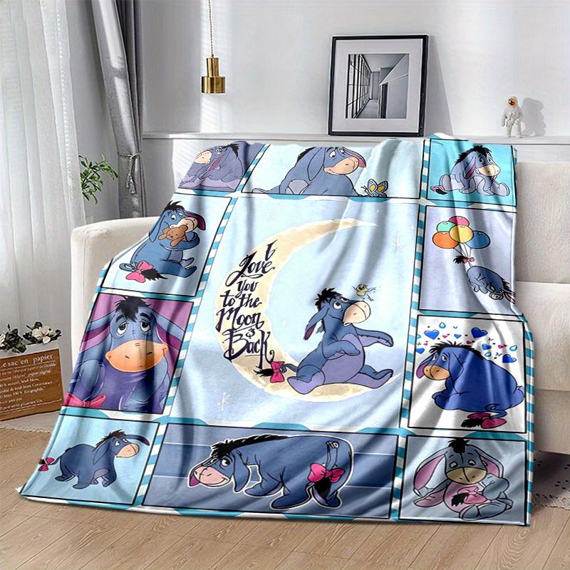 1pc, Adorable Eeyore Home Decor Blanket: A Cozy Flannel Throw for Your Living Room, Bedroom, or Outdoor Adventures. Perfect Gift Idea, Soft Sofa Blank