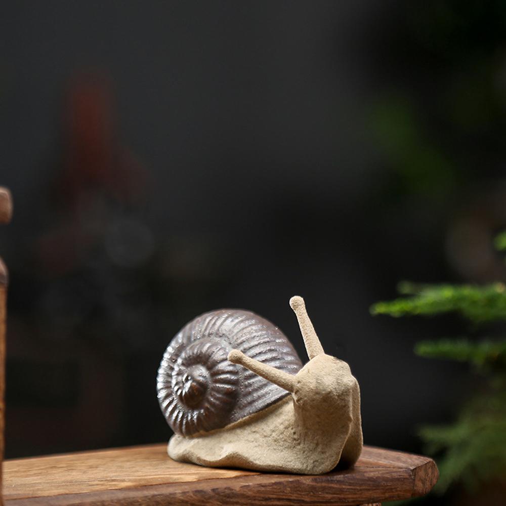 Home Decoration Living Room Craft Figurine Bonsai Ornaments Ceramic Small Snail Miniatures