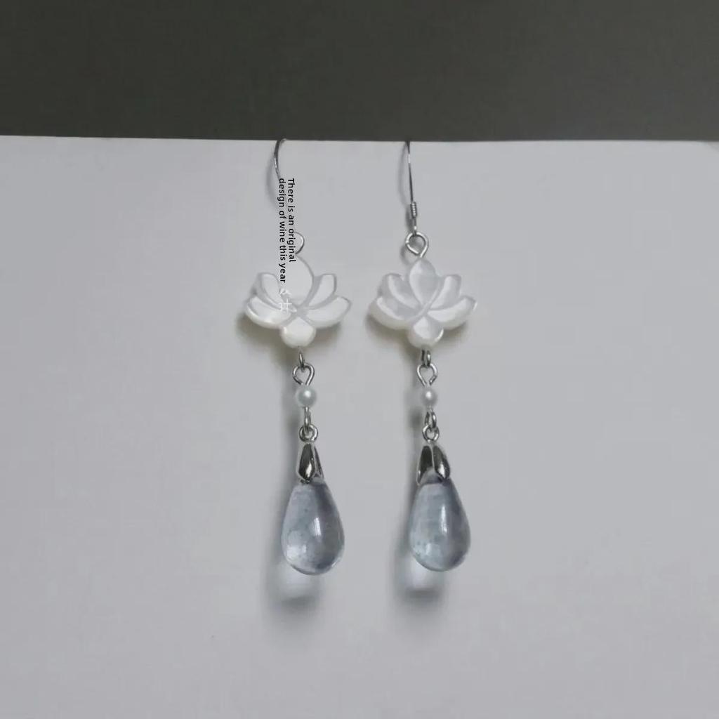 «Оригинальные серьги-лотосы»: Капли в виде ракушки в китайском стиле, простой ретро-дизайн, на застежке для женщин