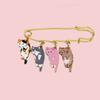 Lapel Pin Kawaii Enamel Cat Brooch Electroplate  Creative   Women