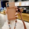 Чехол-шнурок для iPhone 17 16E 16 Pro Max 11 12 13 14 Pro 15 Plus X Max Ударопрочный держатель с слотом для карт Ремешок через плечо Чехол