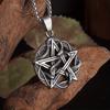 Stainless Steel Pentagram Pendant Necklace, Snake Shaped Pendant Necklace